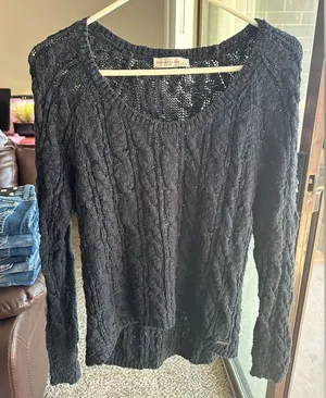 Abercrombie & Fitch Dark Navy Knit Sweater thumbnail 1