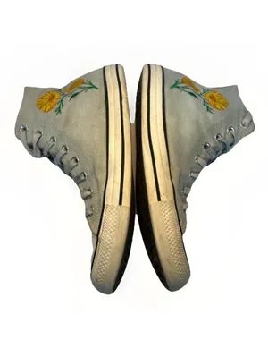 Converse Chuck Taylor All Star Flower White Women's Size10 Men Size8 Embroidered thumbnail 5