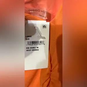 New Naked Wardrobe Power Mesh Ruched Midi Dress Orange - Size Large - Sold Out thumbnail 5