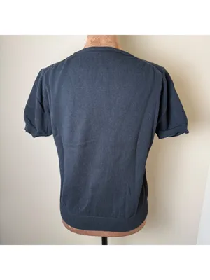 Vintage Y2K Gap Short Sleeve Sweater Womens Medium Black 100% Cotton Shell Top thumbnail 2
