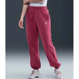 Nike Phoenix Fleece Oversized Baggy Sweatpants Joggers Size L Maroon Purple thumbnail 3