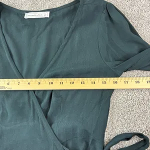 Abercrombie &‎ Fitch Wrap Mini Dress Womens S Green Long Sleeve Romantic Modest thumbnail 6