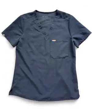 FIGS Technical Collection Charcoal Grey Chisec One-Pocket V-Neck Scrub Top Small thumbnail 1
