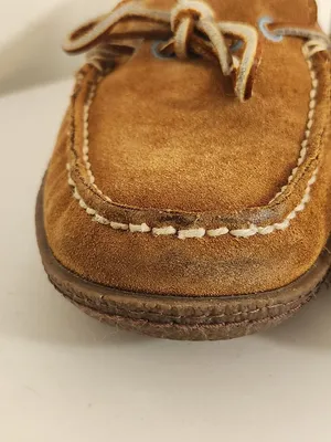 L.L.Bean Brown Suede Flannel Lined Slippers Size 7 thumbnail 2