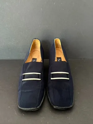 Scada Vintage Made in Spain Loafer Black Heels Size 6 thumbnail 2