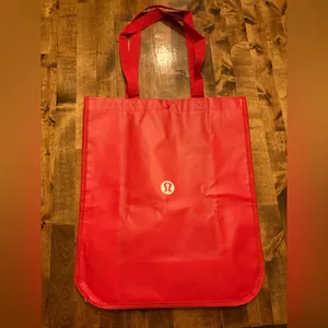 NWOT Lululemon shopping tote bag red white Large thumbnail 3