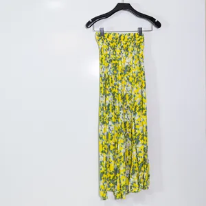 Tiare Hawaii Rock Your Soul Smocked Waist Pull On Maxi Skirt Shimmer Yellow thumbnail 4