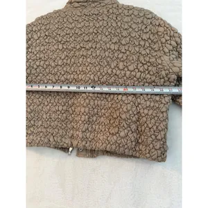 Current Air Tan Cropped Puffer Jacket Womens Large Popcorn Smocked Zip Up Beige thumbnail 9