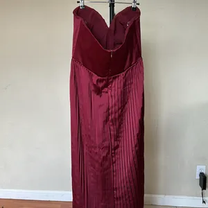 House of CB‎ XL A-C 'Marcella' Berry pleated georgette maxi dress NWOT thumbnail 12