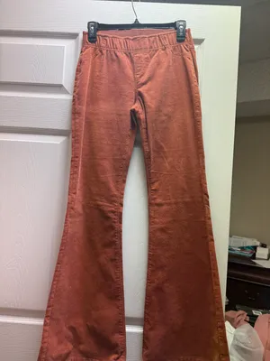 Orange Corduroy Bell Bottom Pants thumbnail 1