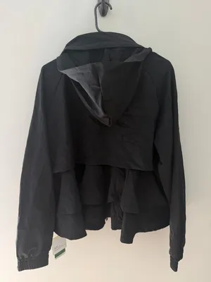 NWT Halara Black Mesh Lined Drawstring Utility Jacket XL thumbnail 8