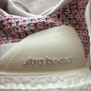 Adidas Women's Ultra Boost Pink and White Sneakers thumbnail 5