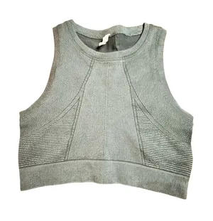 Offline by Aerie Seamless Ribbed‎ Crop Top Tank Washed Black Medium Support M thumbnail 1
