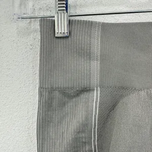 AYBL Size Small Motion Seamless Biker Shorts Gray White Trim High Waist Gym Spin thumbnail 3