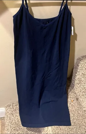 Free People Navy Slip Cami Dress thumbnail 1