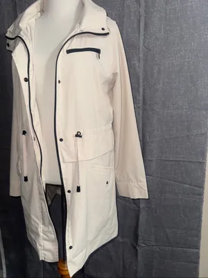 Two by Vince Camuto Cream Trench Coat with Black Trim thumbnail 2
