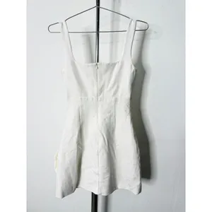 Elliatt Mini Dress White Square Neck Oversized Bow Slit Sleeveless XS thumbnail 6