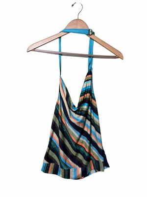 Maeve Anthropologie Striped Cowl Neck Halter Top Y2K Inspired Size Small thumbnail 4