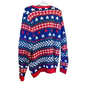 Jolly Sweaters Women's XL Blue/Red Ugly Christmas‎ Sweater Furry Cat Persian thumbnail 4