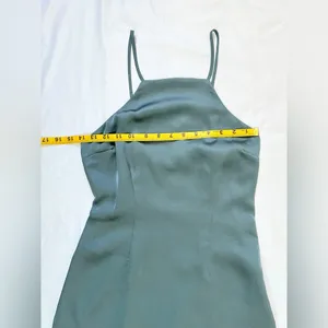 Abercrombie NWT High Neck Satin Mini Dress - Teal - XS thumbnail 5