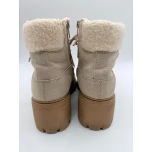 Soda Boots Faux Fur Trim Lug Sole Hiker Women's 6.5 Tan Combat Boot Outdoor thumbnail 8