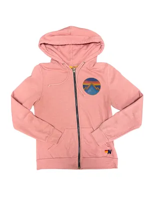 Aviator Nation Womens All Seasons Circle Hoodie Swetshirt Full Zip Pink Small thumbnail 3