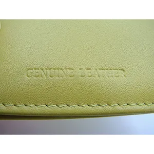 Genuine Leather Card ID Holder Photos Small Wallet Lime Green 4x3" Pocket Wallet thumbnail 2