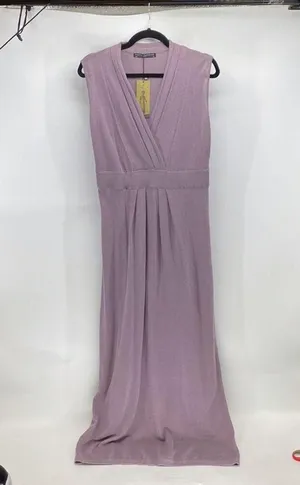 Peruvian Connection ADRIATICO lilac maxi knit dress minimalist size M thumbnail 10