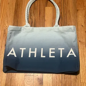 Athleta Blue Ombré Canvas Tote Bag thumbnail 2