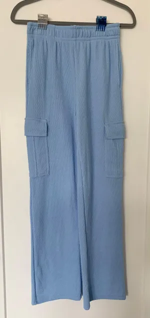 Boutique Light Blue Cargo Sweatpants thumbnail 1