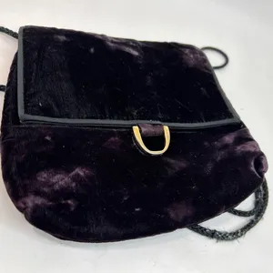 Vintage 70's Magid Handmade Black Velvet Formal Mini Bag thumbnail 3