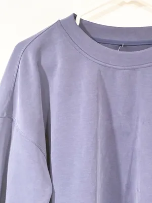 Lululemon Softstreme Perfectly Oversized Cropped Crew Blue Sweatshirt thumbnail 2
