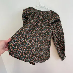 OLD NAVY Long Sleeve Lace Trimmed Floral Print Blouse Brown Button Cottagecore thumbnail 14