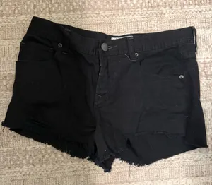 Free People Black Denim Shorts thumbnail 1