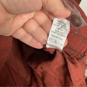 Promesa 100% cotton casual button down shirt raw hem rust women’s‎ size medium thumbnail 6
