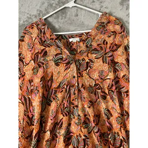 A.L.C. Palma Maxi Coverup Floral Cotton Silk Long Sleeve Resort Beach Dress M/L thumbnail 2
