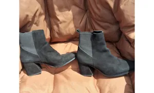 Sergio Rossi Women's Black Suede Ankle Boots Size 9 Elegant Designer Booties thumbnail 5