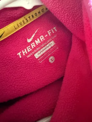 Nike LIVESTRONG Therma-FIT Pink Hoodie Women’s Large L Fleece Athletic Sweatshirt thumbnail 5