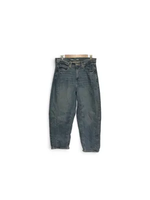 Old Navy Mid-Rise Cropped Blue‎ Barrel Leg Jeans thumbnail 2
