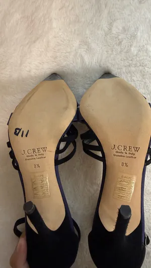 J. Crew Black and Navy Heels 8.5 made in Italy thumbnail 7