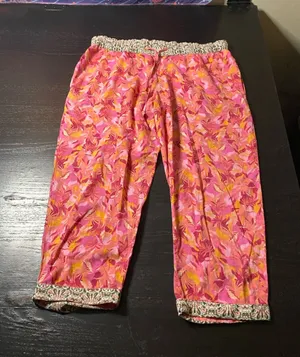 Sundance Pink and Yellow Floral Pajama Bottoms thumbnail 1