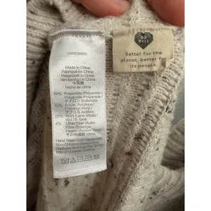 Madewell Donegal Elsmere Chunky Ribbed Pullover Sweater Cream Speckled NC651 thumbnail 7