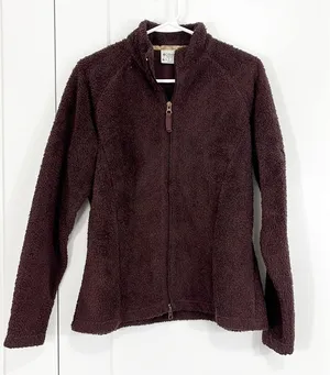 Columbia Large Brown Teddy Fleece Long Sleeve Full Zip Jacket thumbnail 1