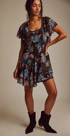 Free People NWOT Love to Love Floral Mini Dress thumbnail 1