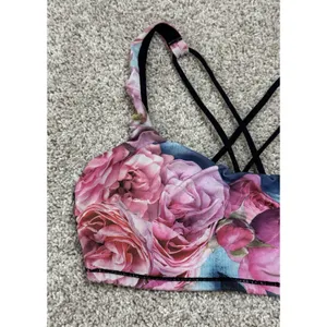 Lululemon Energy Bra Secret Garden Floral Strappy Sports Bra Yoga Pilates Size 6 thumbnail 4
