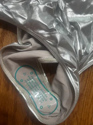 Amazon Women’s Silver One-Piece Swimsuit  - Shiny Metallic NEW thumbnail 2