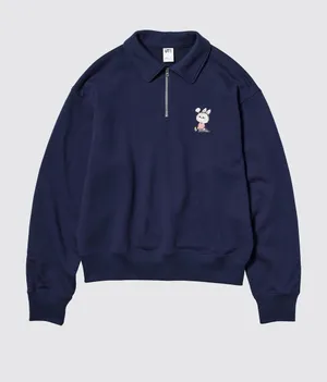 Uniqlo POP MART Labubu Half Zip Sweatshirt size L Navy thumbnail 1