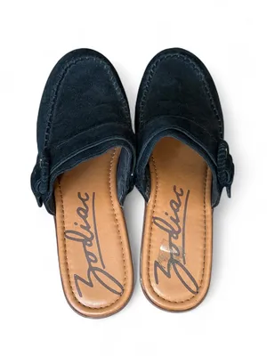 Zodiac Black Suede Slip-On Platform Clog Mules Block Heel Retro Women’s Size 10 thumbnail 4