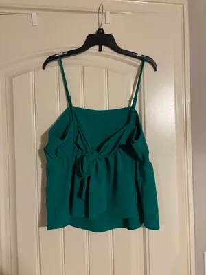Monteau Green tank top with tie in back thumbnail 2