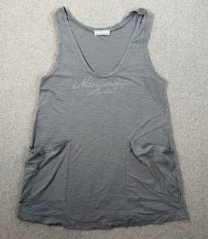 College Couture Mississippi State Tank Top Women's LG Gray Rhinestone Pockets thumbnail 1